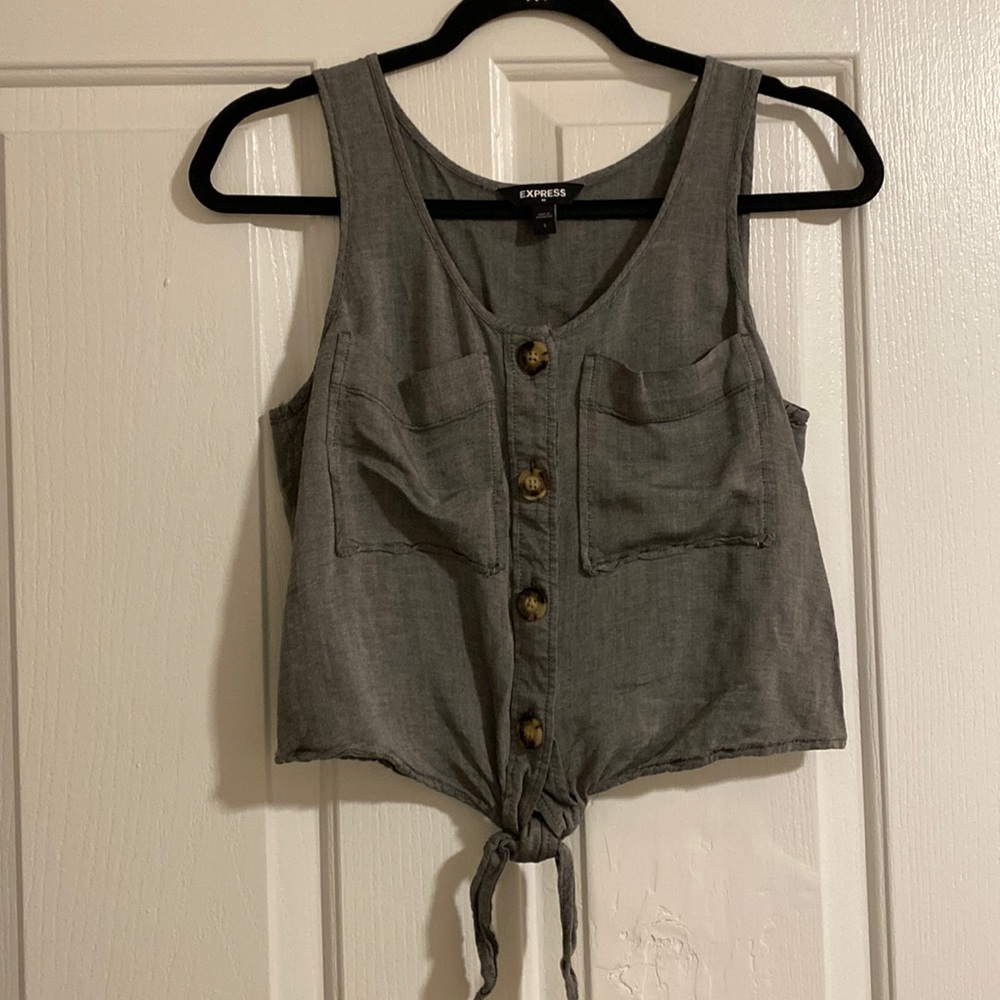 Express Pocket Button Tie Tank Sz Small